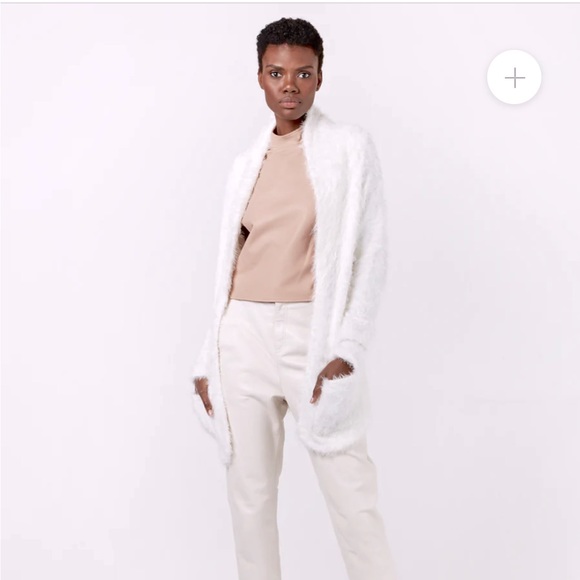 ASbyDF Luxe cardigan, Size XS, White, open front - Picture 2 of 8